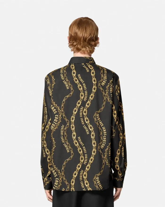Versace Chain Couture RegularFit Shirt Blackgold Men Jeans Couture