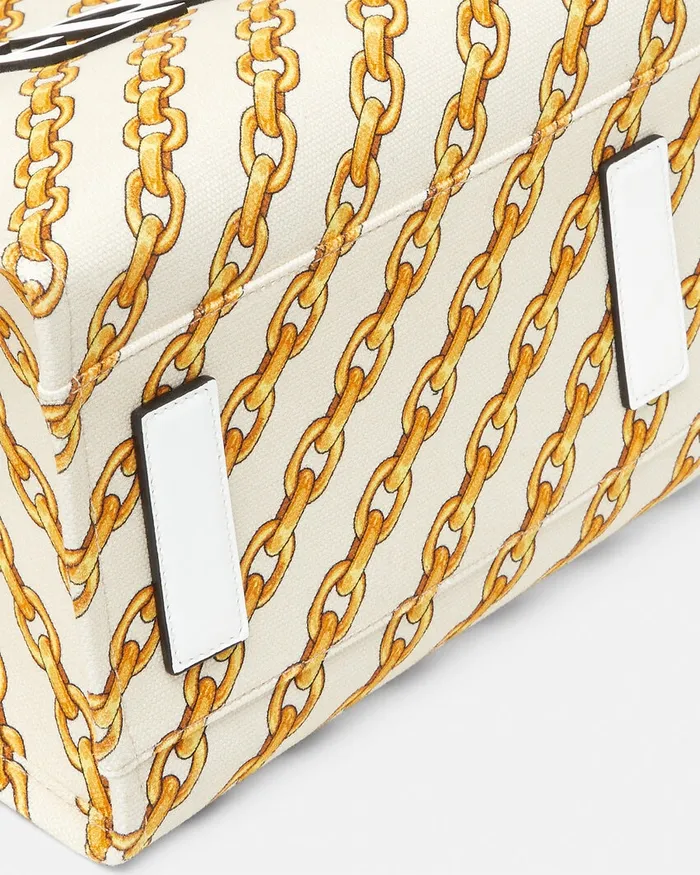 Versace Chain Stripes La Medusa Large Tote Bag Print Women Totes