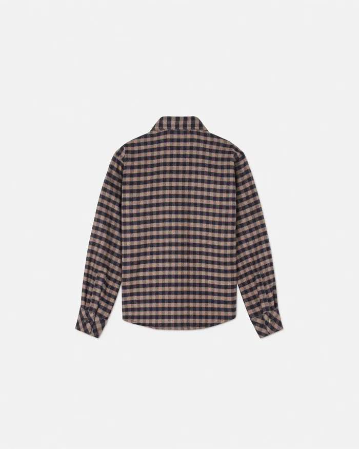 Versace Checked Flannel Overshirt Brown Kids Shirts