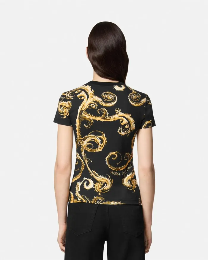 Versace Chromo Couture TShirt Blackgold Women Jeans Couture