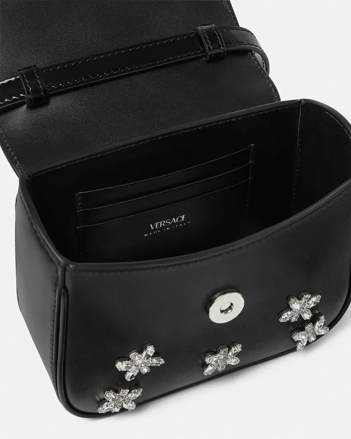 Versace Crystal La Medusa Mini Bag Blacksilver Women Top Handle