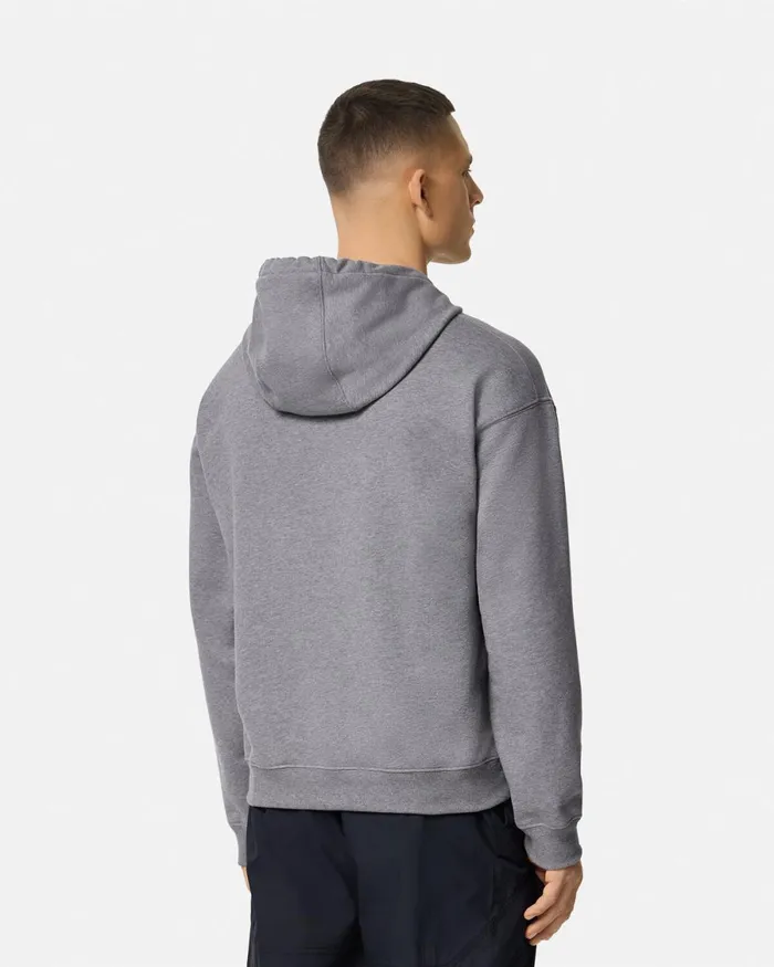 Versace Embroidered Barocco Sea Hoodie Gray Men Sweatshirts