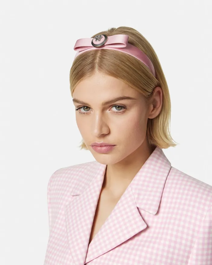 Versace Gianni Ribbon Headband Pink Women Hair Accessories
