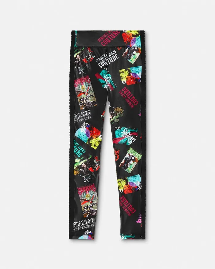 Versace Gotham City Sirens Leggings Blackprint Women Jeans Couture