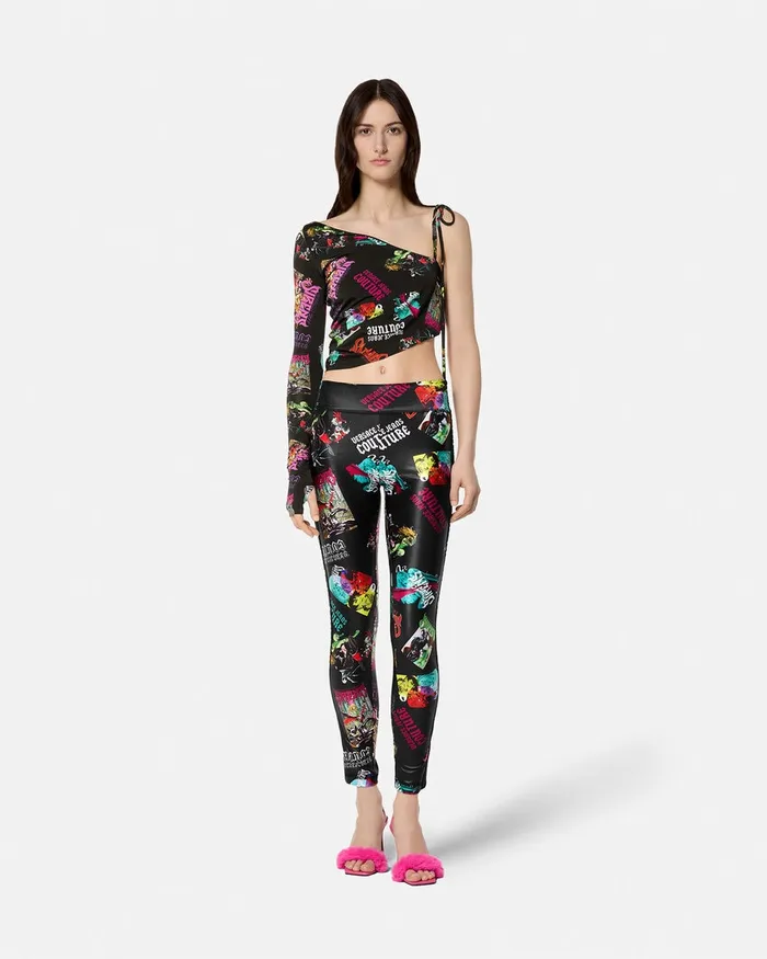 Versace Gotham City Sirens Leggings Blackprint Women Jeans Couture