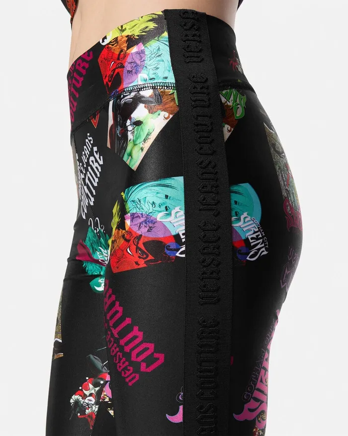 Versace Gotham City Sirens Leggings Blackprint Women Jeans Couture