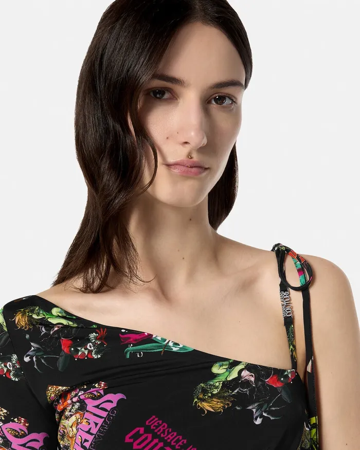 Versace Gotham City Sirens Top Blackprint Women Jeans Couture