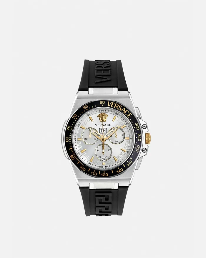 Versace Greca Extreme Chrono Watch Blacksilver Men Watches