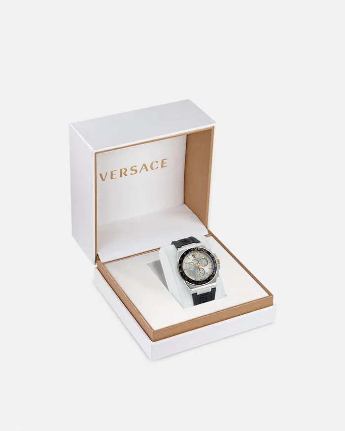 Versace Greca Extreme Chrono Watch Blacksilver Men Watches
