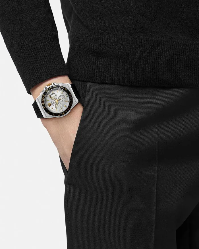 Versace Greca Extreme Chrono Watch Blacksilver Men Watches