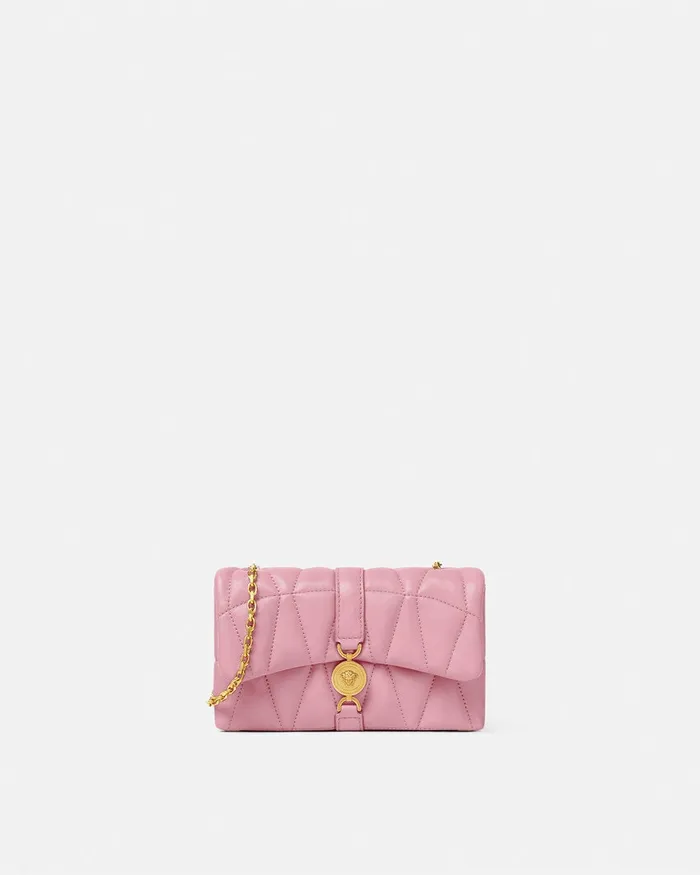 Versace Kleio Quilted Mini Bag Pink Women Shoulder and Crossbody
