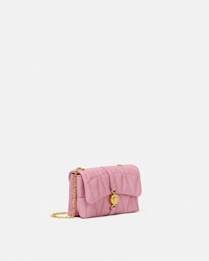 Versace Kleio Quilted Mini Bag Pink Women Shoulder and Crossbody