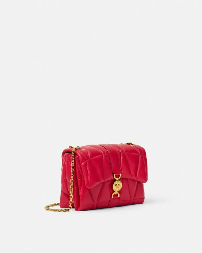 Versace Kleio Quilted Shoulder Bag Red Women Shoulder and Crossbody