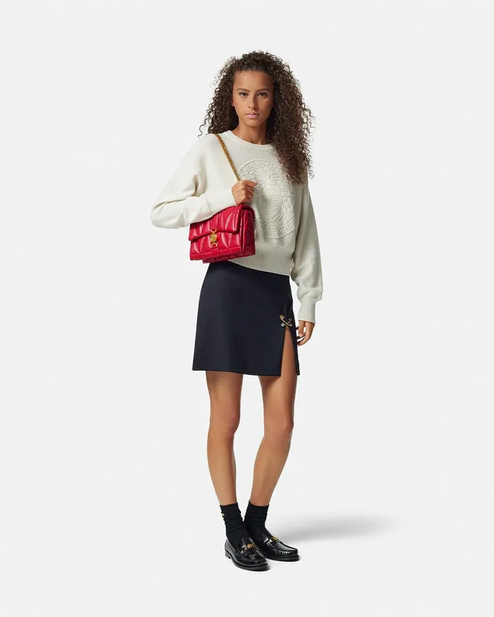 Versace Kleio Quilted Shoulder Bag Red Women Shoulder and Crossbody