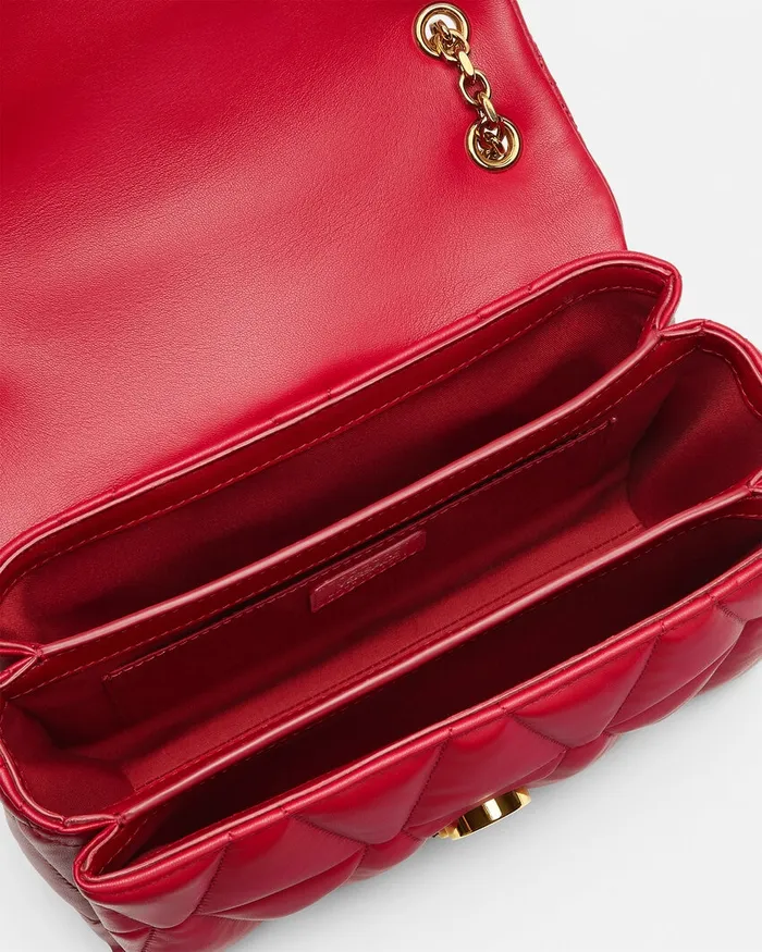 Versace Kleio Quilted Shoulder Bag Red Women Shoulder and Crossbody