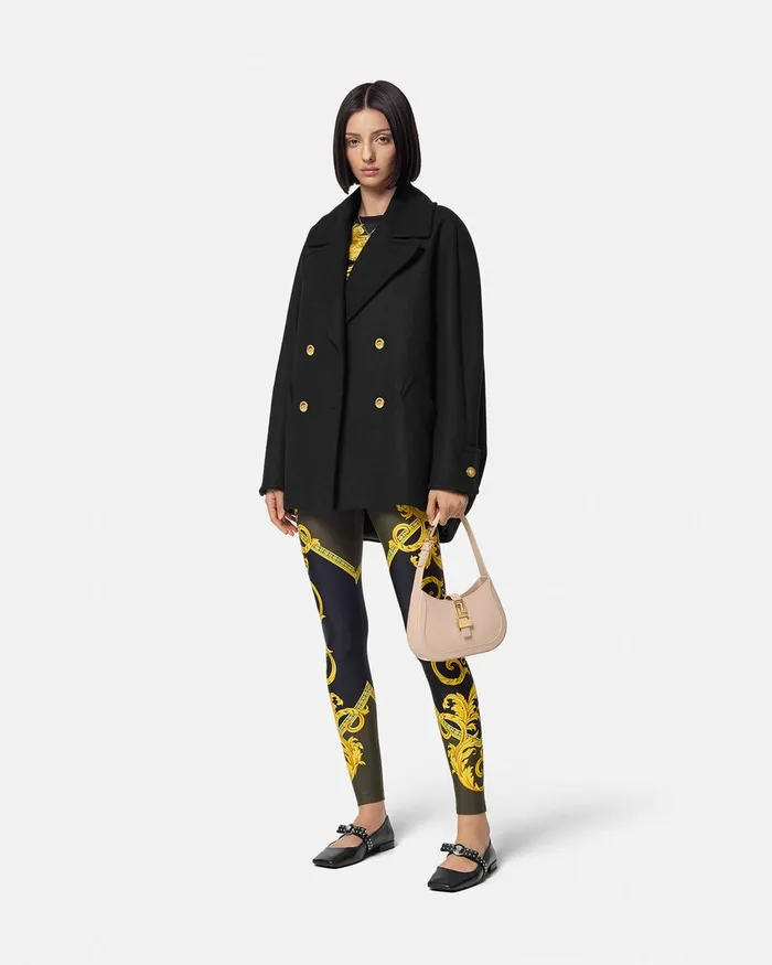 Versace La Coupe Des Dieux Leggings Black Women Pants and Shorts