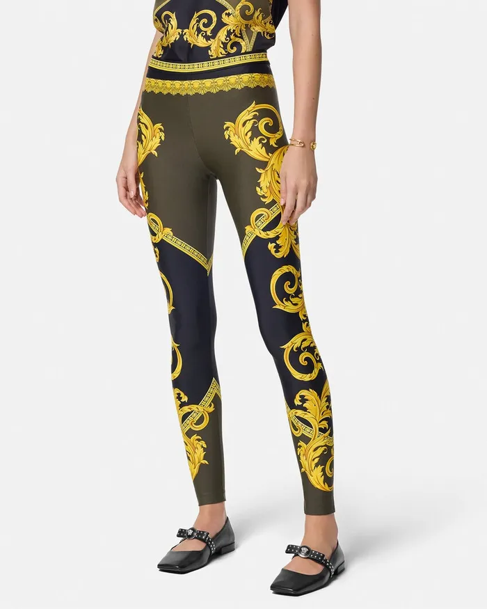 Versace La Coupe Des Dieux Leggings Black Women Pants and Shorts