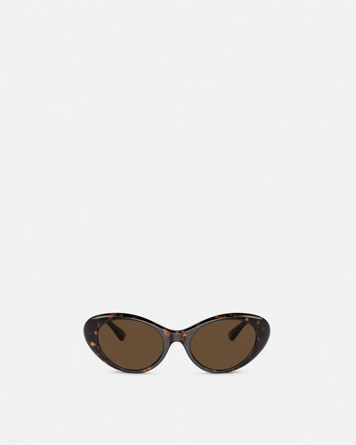 Versace La Medusa Oval Sunglasses Havana Women Sunglasses