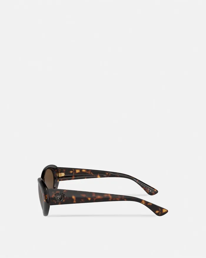 Versace La Medusa Oval Sunglasses Havana Women Sunglasses
