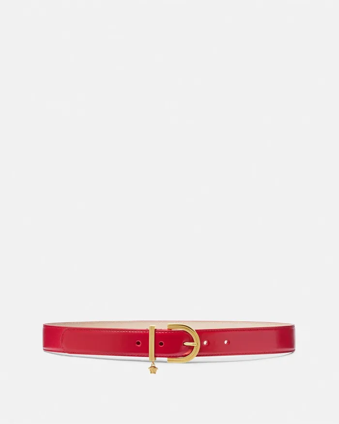 Versace Medusa 03995 Leather Belt 3 Cm Red Women Belts