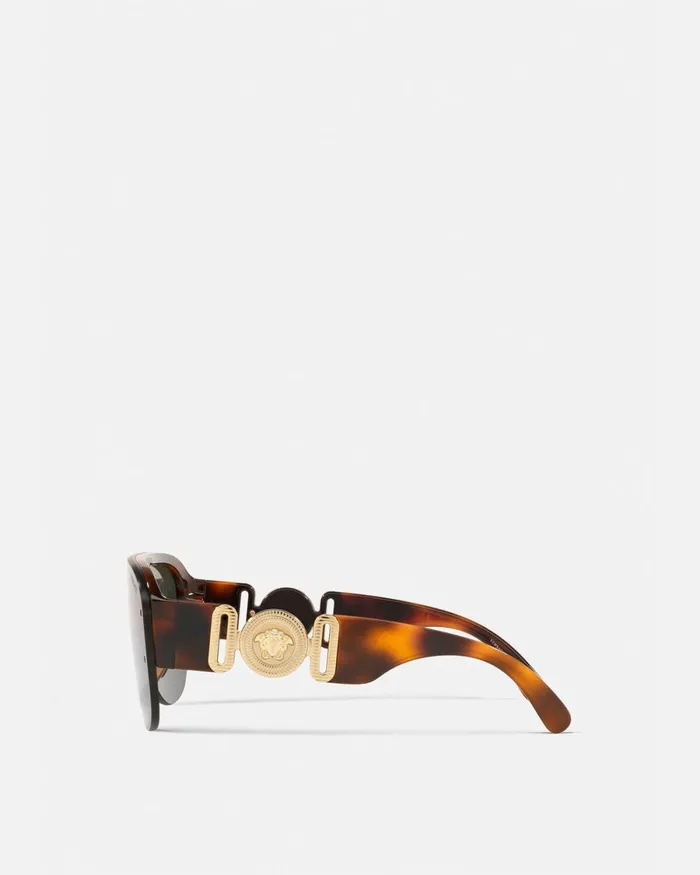 Versace Medusa Biggie Shield Sunglasses Havana Men Sunglasses