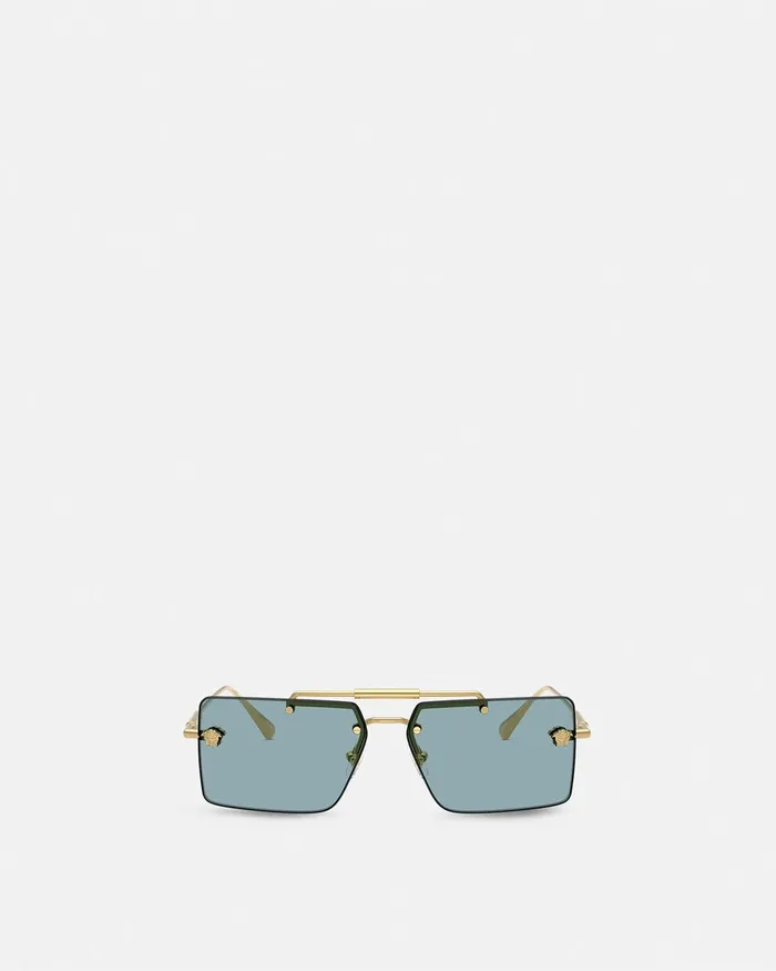 Versace Medusa Glam Sunglasses Blackgold Women Sunglasses