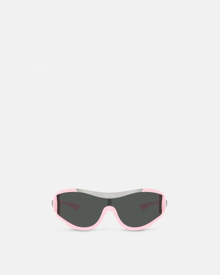 Versace Medusa Medallion Shield Sunglasses Pink WomenMen Sunglasses