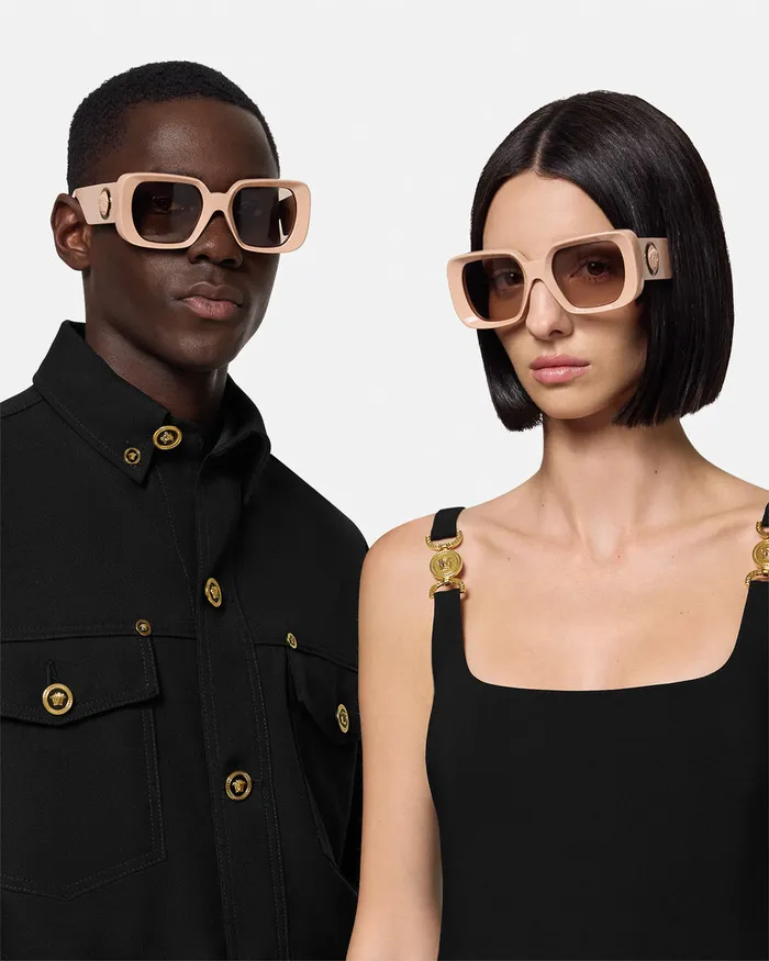 Versace Medusa Medallion Sunglasses Beige WomenMen Sunglasses