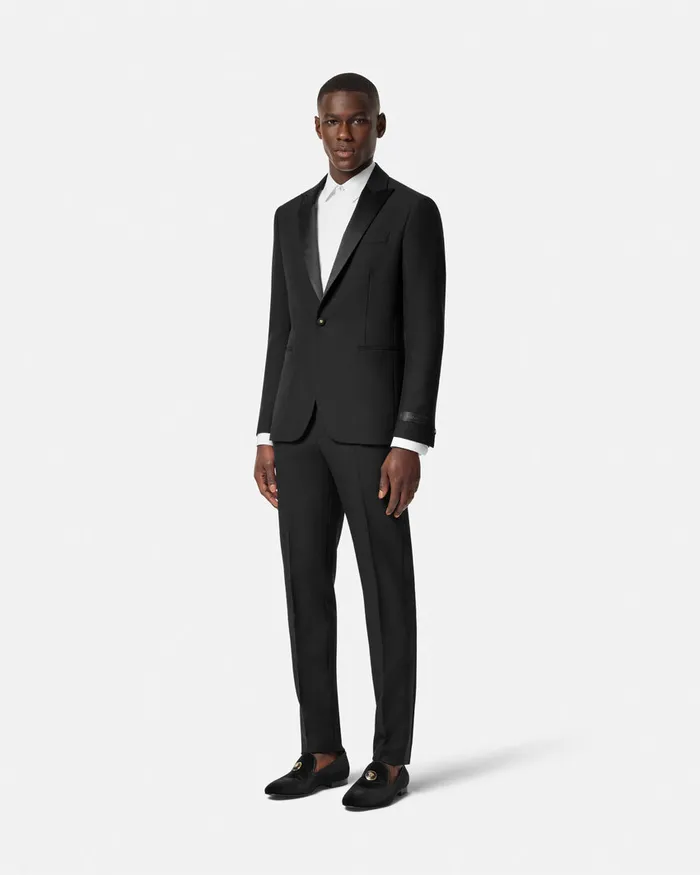 Versace MohairBlend Formal Pants Black Men Blazers and Suits