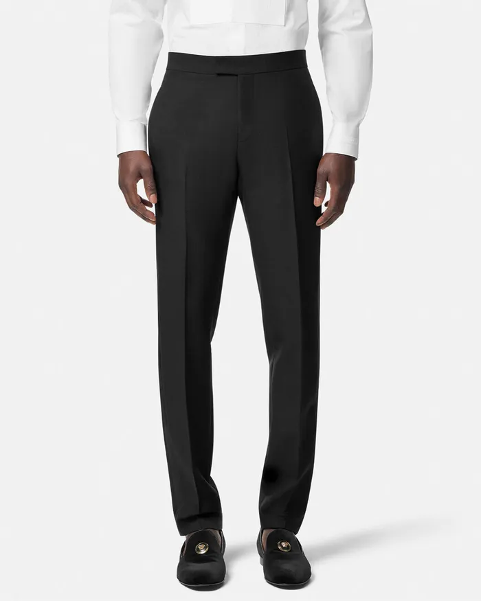 Versace MohairBlend Formal Pants Black Men Blazers and Suits