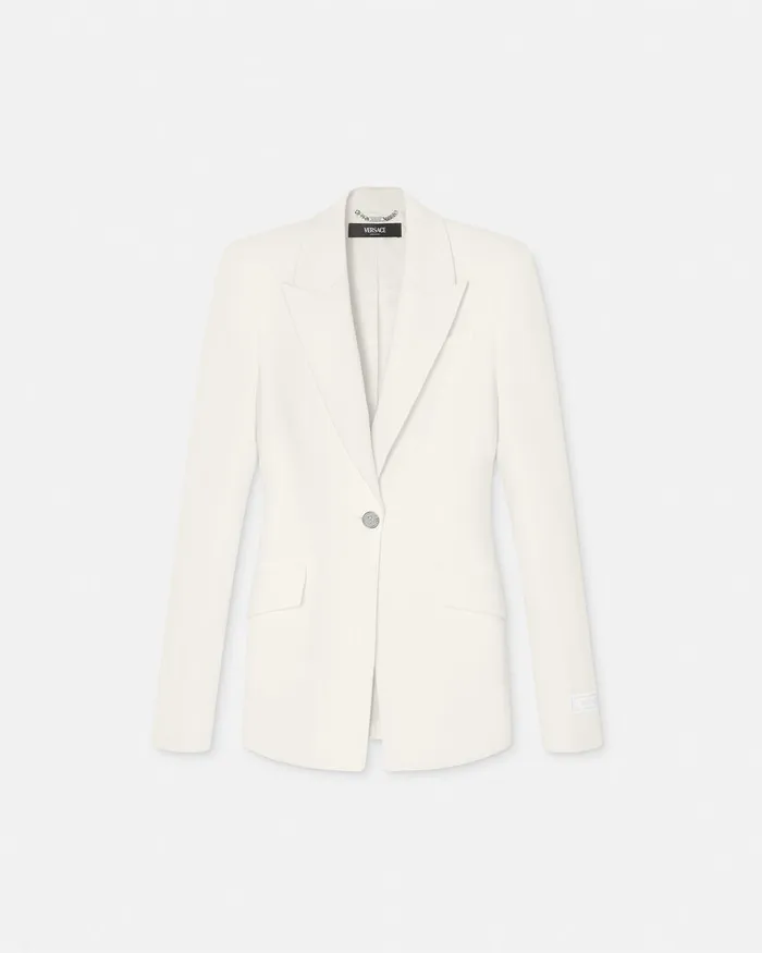 Versace SingleBreasted Dv Blazer White Women Blazer and Jackets