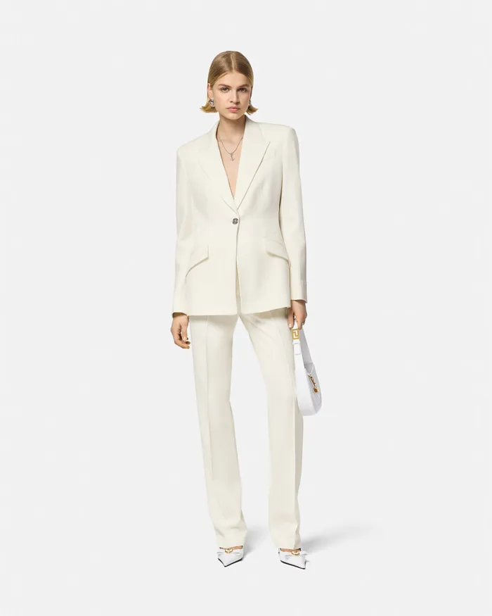 Versace SingleBreasted Dv Blazer White Women Blazer and Jackets