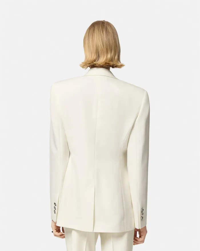 Versace SingleBreasted Dv Blazer White Women Blazer and Jackets