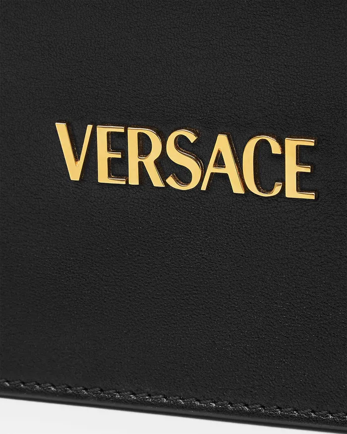 Versace Tag Mini Bag Blackgold WomenMen Shoulder and Crossbody