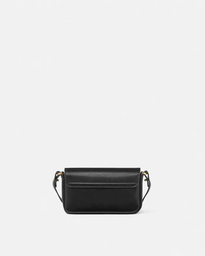 Versace Tag Mini Bag Blackgold WomenMen Shoulder and Crossbody