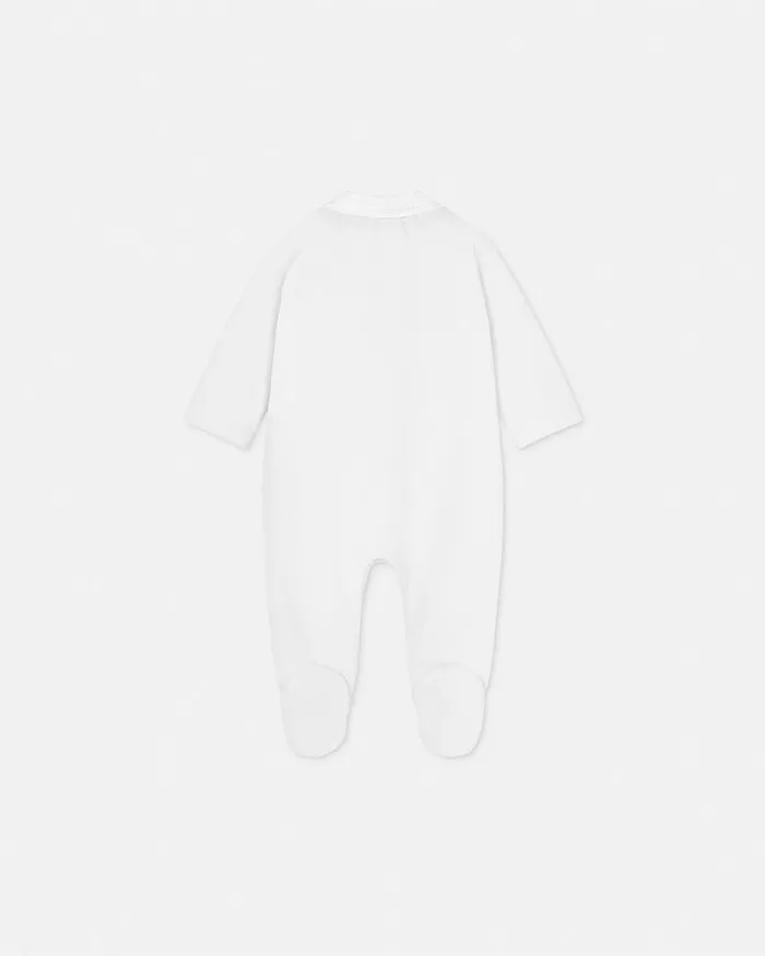 Versace Velvet Greca Baby Sleepsuit White Kids Clothing
