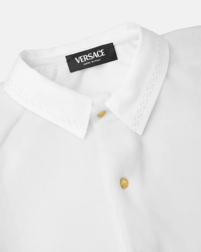 Versace Velvet Greca Baby Sleepsuit White Kids Clothing