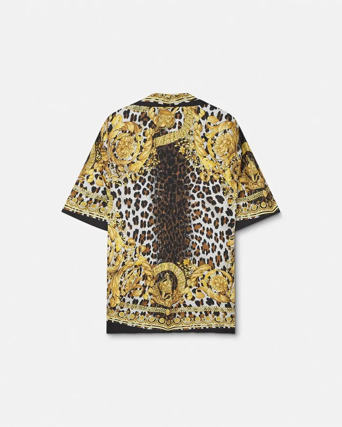 Versace Wild Barocco Illusion Silk Shirt Print Men Shirts