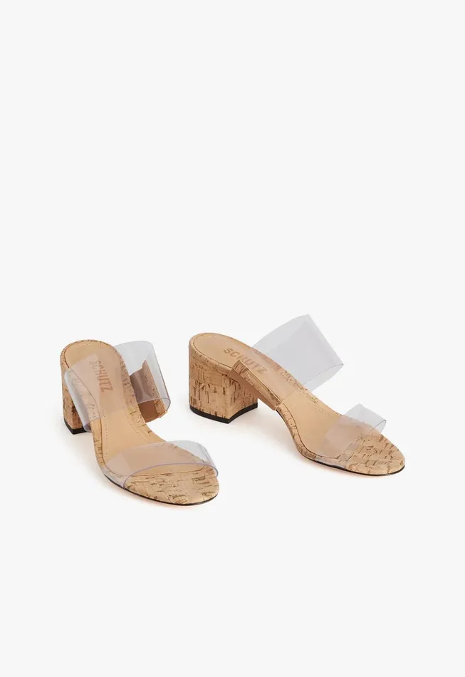 Victorie Cork Sandal Natural Cork Women Schutz Shoes Mules