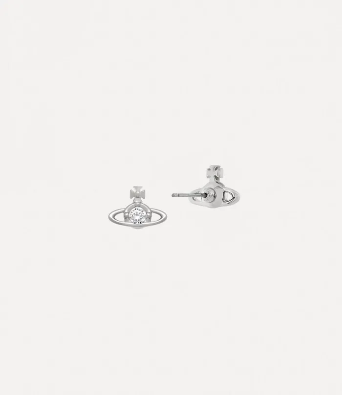 Vivienne Westwood Earrings MenWomen Nano Solitaire Earrings Platinum Crystal Crystal