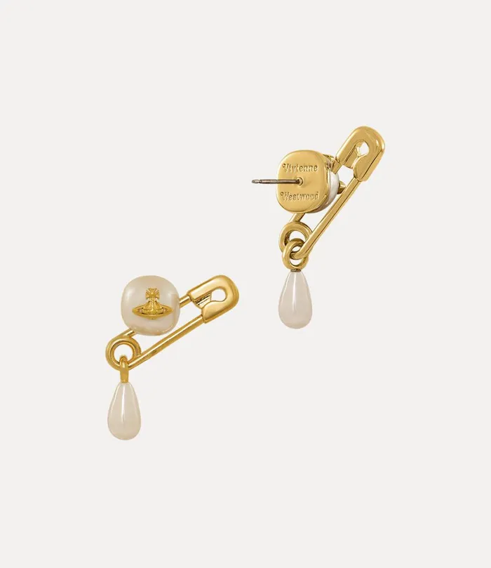 Vivienne Westwood Earrings Women Claude Small Stud Earrings Gold Creamrose Pearl
