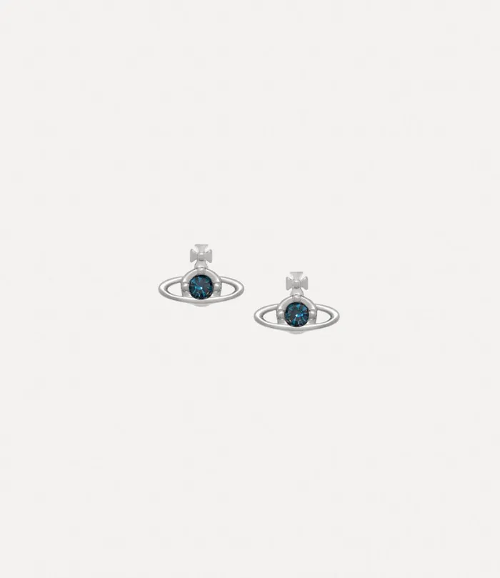 Vivienne Westwood Earrings Women Nano Solitaire Earrings Platinum Blue Denim Crystal Vivienne Westwood Earrings Women Nano Solitaire Earrings Platinum Blue Denim Crystal