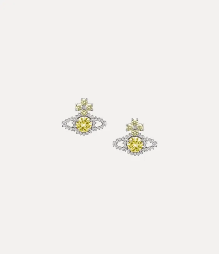 Vivienne Westwood Earrings Women Valentina Orb Earrings Platinum Yellow White Cz Vivienne Westwood Earrings Women Valentina Orb Earrings Platinum Yellow White Cz