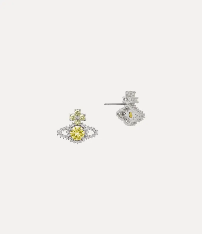 Vivienne Westwood Earrings Women Valentina Orb Earrings Platinum Yellow White Cz