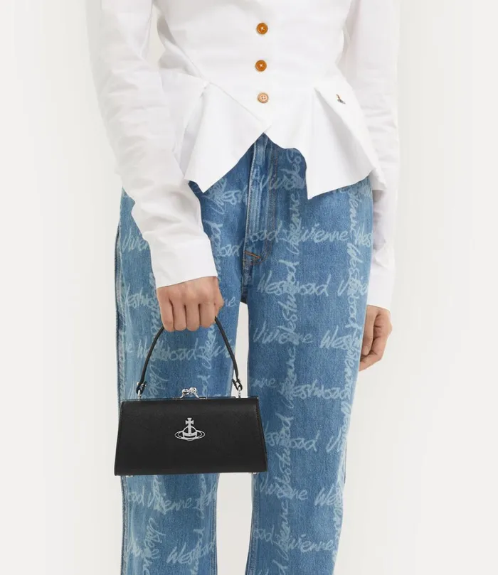 Vivienne Westwood Handbags Women Extra Large Doll Frame Purse Black