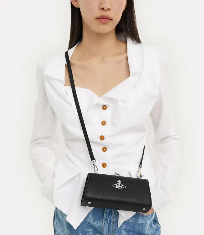 Vivienne Westwood Handbags Women Extra Large Doll Frame Purse Black