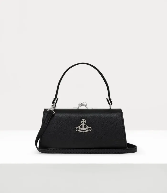 Vivienne Westwood Handbags Women Extra Large Doll Frame Purse Black