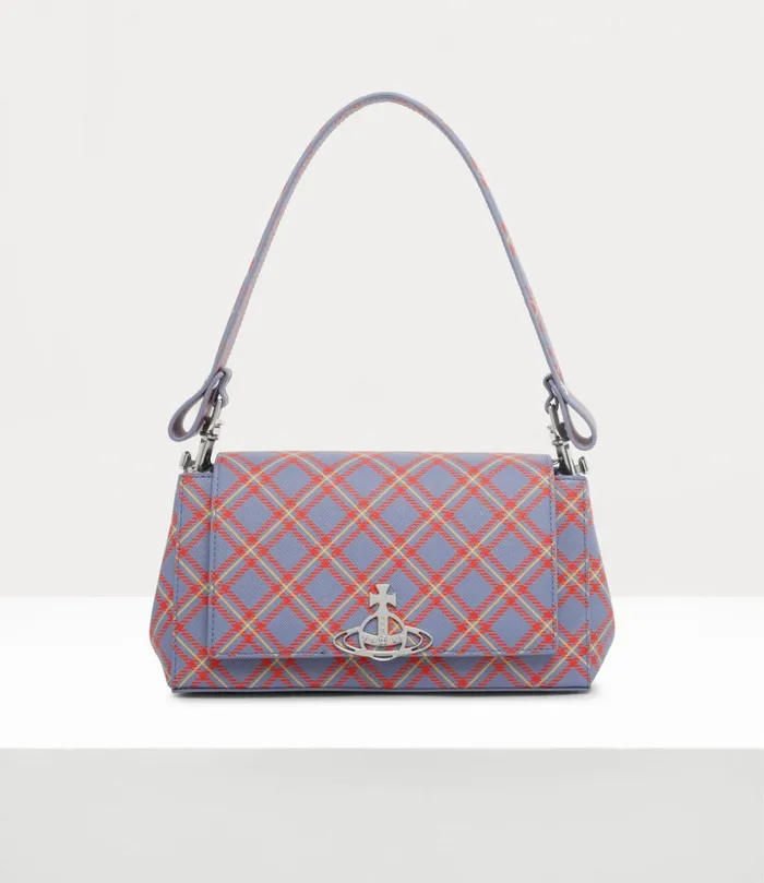 Vivienne Westwood Handbags Women Medium Hazel Handbag Blueorange Tartan