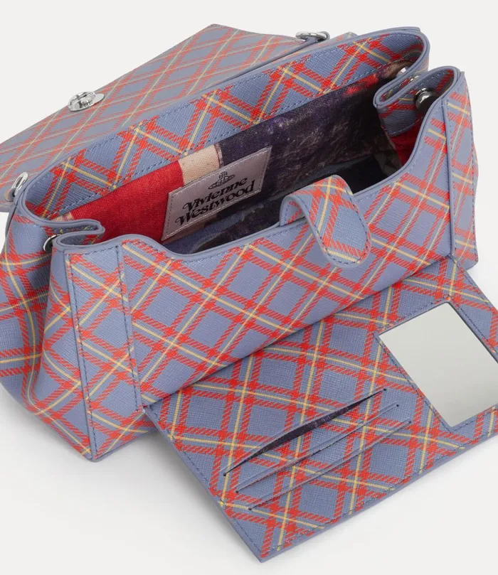 Vivienne Westwood Handbags Women Medium Hazel Handbag Blueorange Tartan