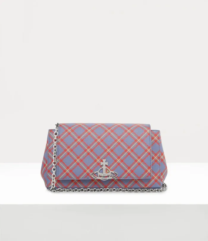 Vivienne Westwood Handbags Women Medium Hazel Handbag Blueorange Tartan